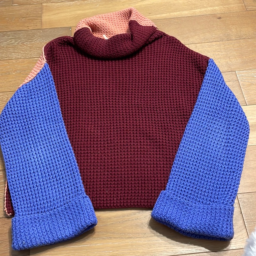 Colorblock free people sweater